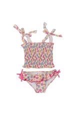 DREAM BIG LITTLE CO RAY OF SUNSHINE DREAM SMOCKED TANKINI TWO PIECE SWIM SUITEveretts Place