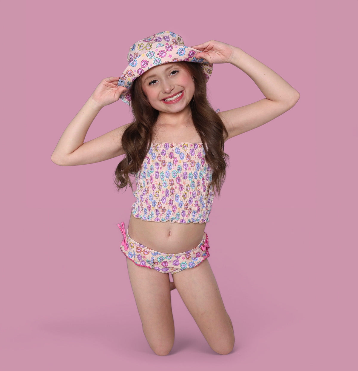 DREAM BIG LITTLE CO RAY OF SUNSHINE DREAM SMOCKED TANKINI TWO PIECE SWIM SUITEveretts Place