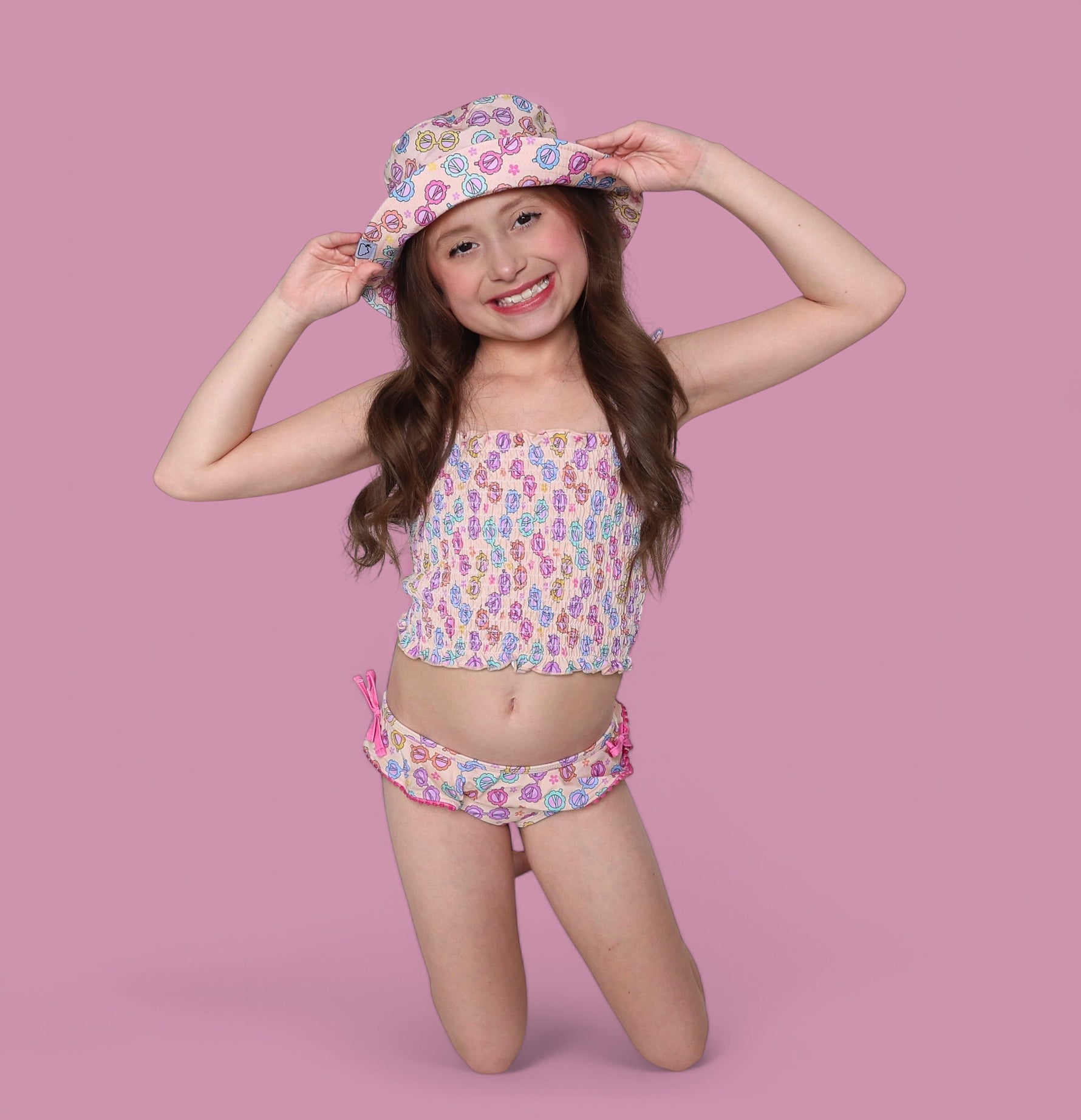 DREAM BIG LITTLE CO RAY OF SUNSHINE DREAM SMOCKED TANKINI TWO PIECE SWIM SUITEveretts Place