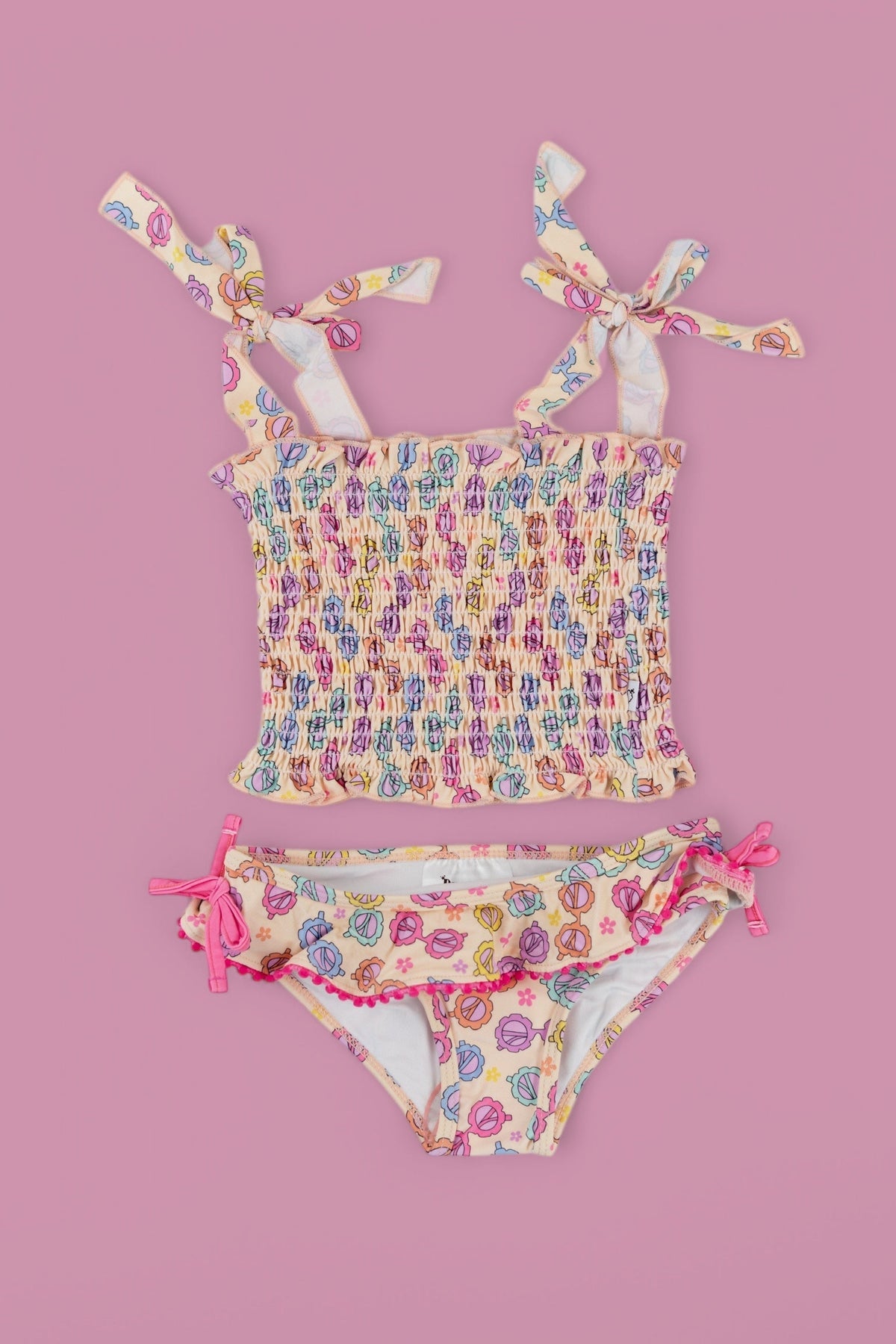 DREAM BIG LITTLE CO RAY OF SUNSHINE DREAM SMOCKED TANKINI TWO PIECE SWIM SUITEveretts Place