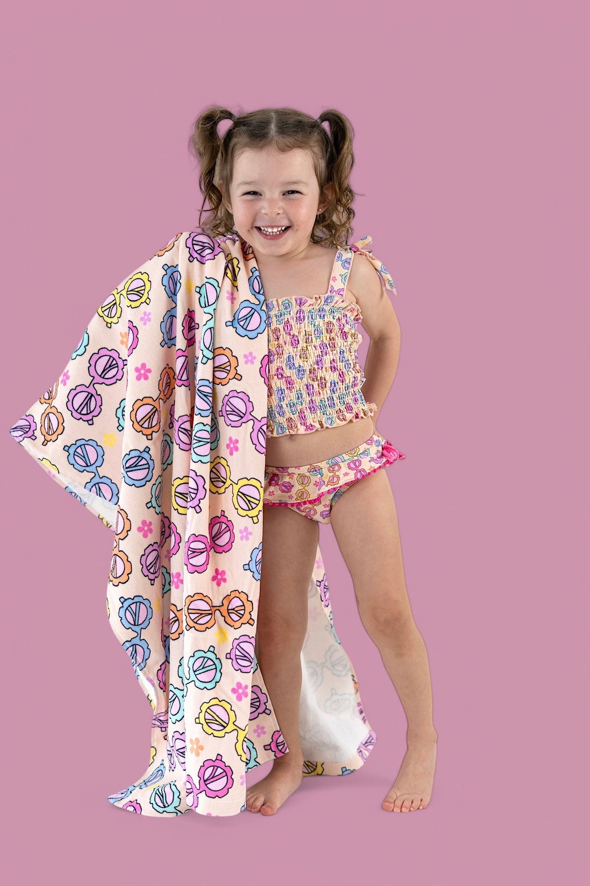 DREAM BIG LITTLE CO RAY OF SUNSHINE DREAM SMOCKED TANKINI TWO PIECE SWIM SUITEveretts Place