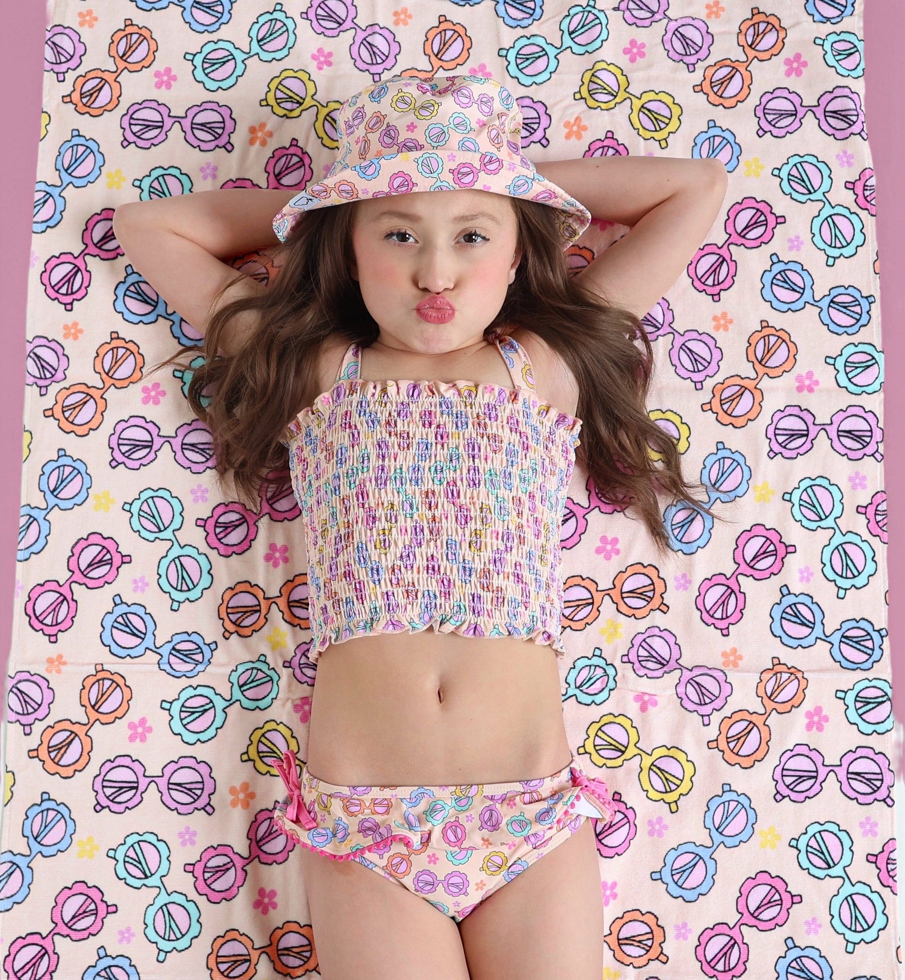 DREAM BIG LITTLE CO RAY OF SUNSHINE DREAM SMOCKED TANKINI TWO PIECE SWIM SUITEveretts Place
