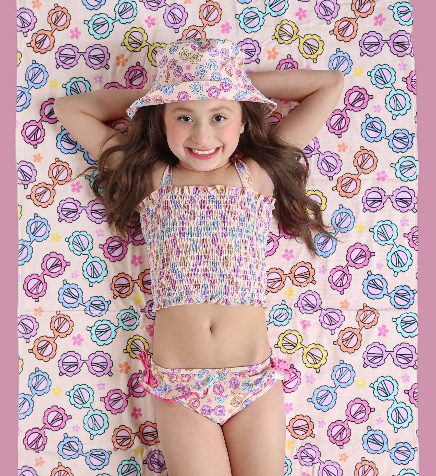 DREAM BIG LITTLE CO RAY OF SUNSHINE DREAM SMOCKED TANKINI TWO PIECE SWIM SUITEveretts Place