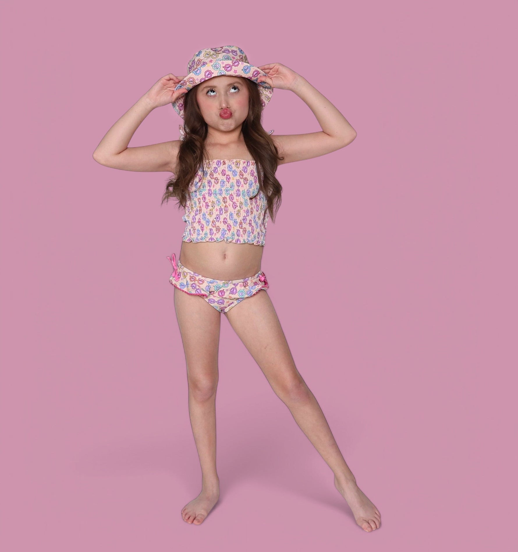 DREAM BIG LITTLE CO RAY OF SUNSHINE DREAM SMOCKED TANKINI TWO PIECE SWIM SUITEveretts Place
