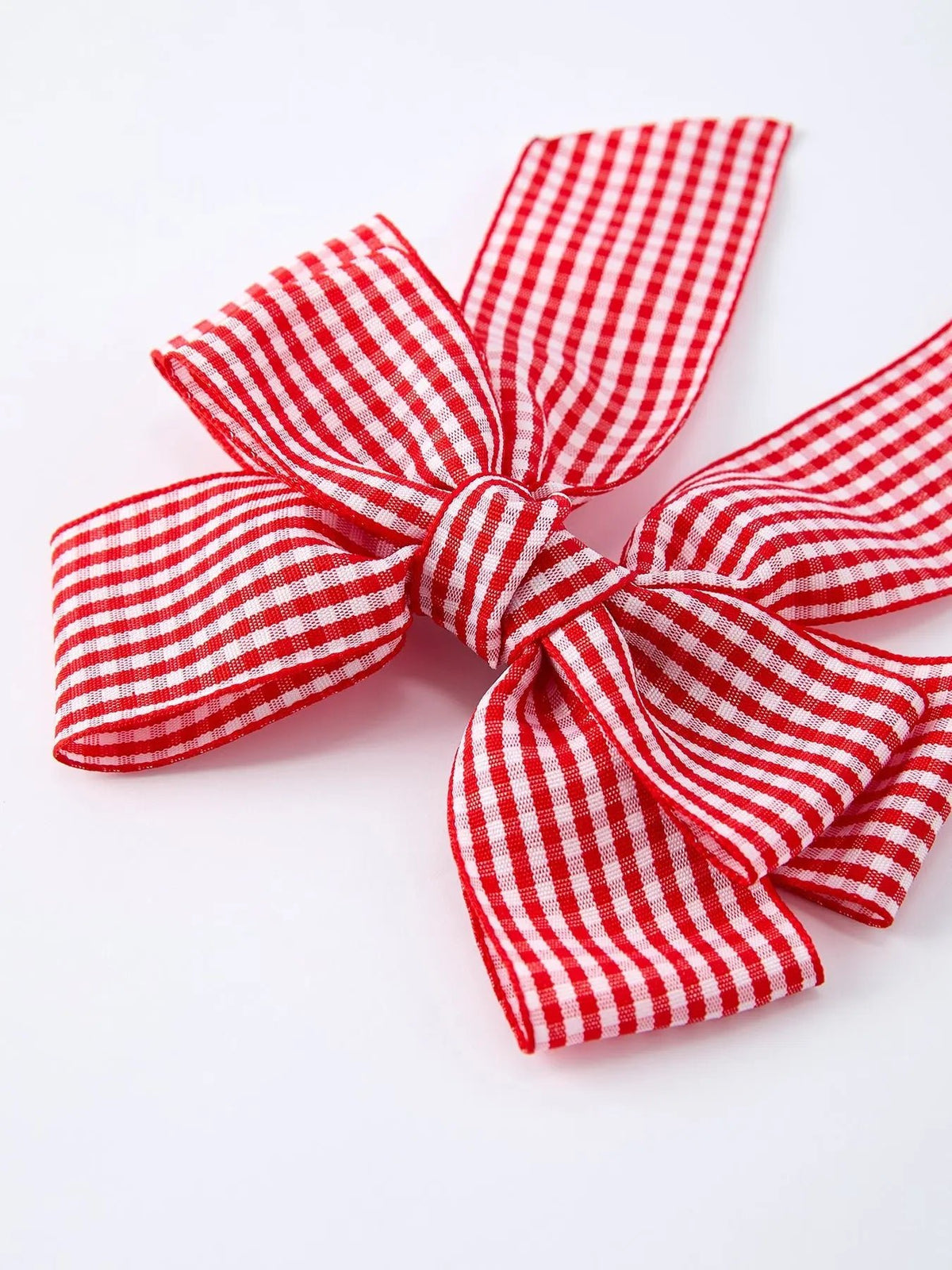 Rylee Faith Designs Red and white Plaid Girls Hairpin 4 Inches - 