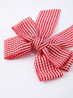 Rylee Faith Designs Red and white Plaid Girls Hairpin 4 Inches - 