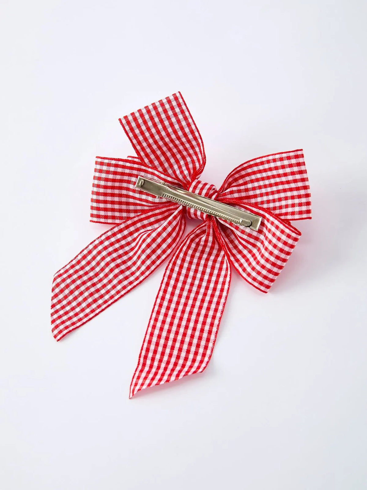 Rylee Faith Designs Red and white Plaid Girls Hairpin 4 Inches - 