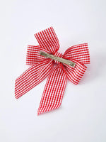 Rylee Faith Designs Red and white Plaid Girls Hairpin 4 Inches - 