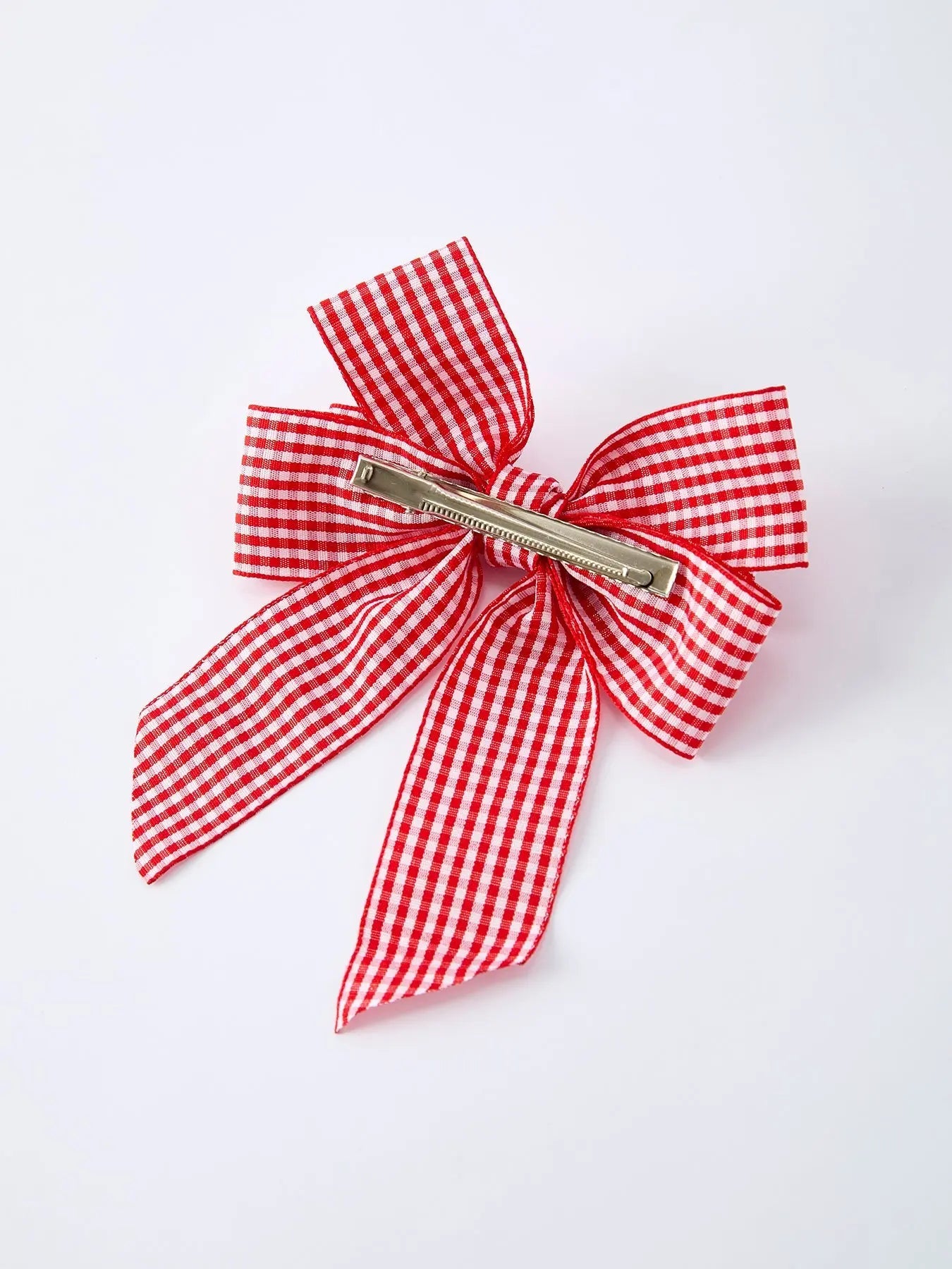 Rylee Faith Designs Red and white Plaid Girls Hairpin 4 Inches - 