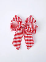 Rylee Faith Designs Red and white Plaid Girls Hairpin 4 Inches - 