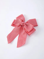 Rylee Faith Designs Red and white Plaid Girls Hairpin 4 Inches - 