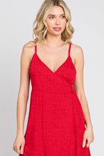 PinkBlush Red Animal Print Wrap Midi Dress - 