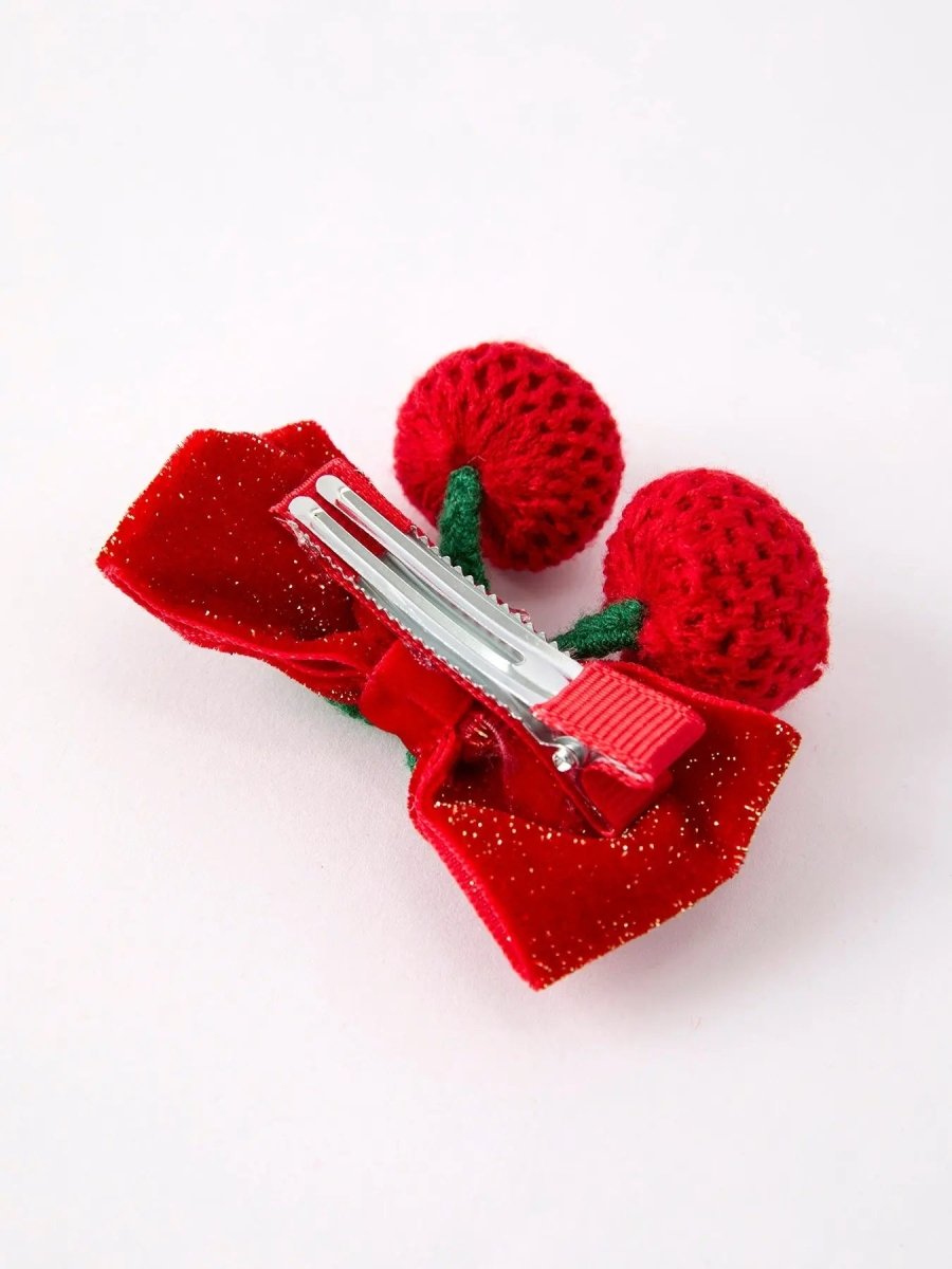 Rylee Faith Designs Red Cherry Hairpin Elegant Hair Accessory for Charming Hairstyles - Everetts Place Boutique - 