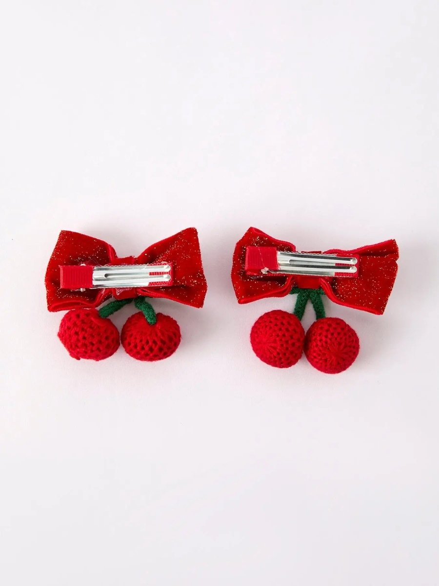 Rylee Faith Designs Red Cherry Hairpin Elegant Hair Accessory for Charming Hairstyles - Everetts Place Boutique - 