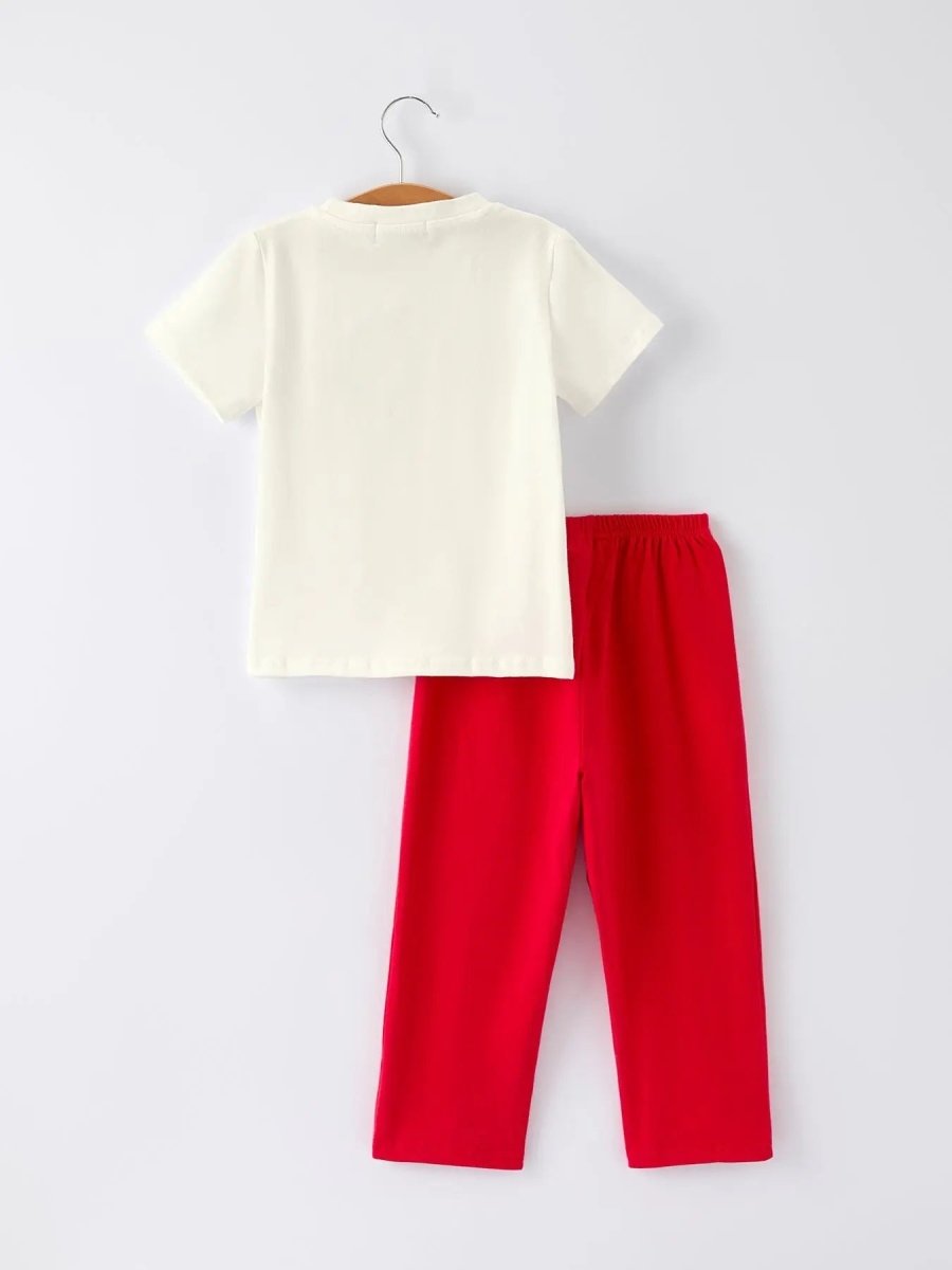 Rylee Faith Designs Red Christmas Smocked Embroidery Boys Set Rylee Faith - 