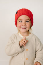 Mebie Baby Red Chunky Knit Beanie - 