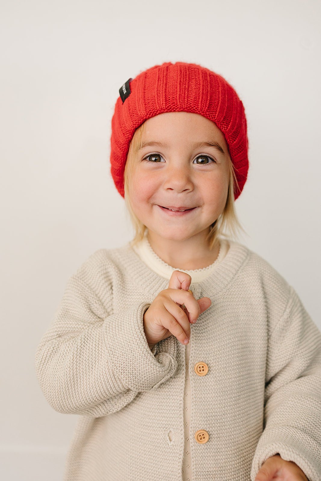 Mebie Baby Red Chunky Knit Beanie - 