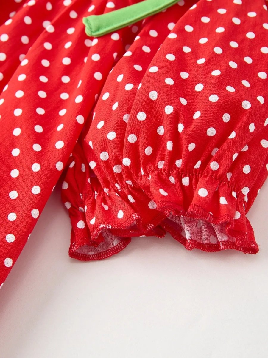 Rylee Faith Designs Red Holiday Baby Girls Dress With Festive Embroidery - Everetts Place Boutique - 