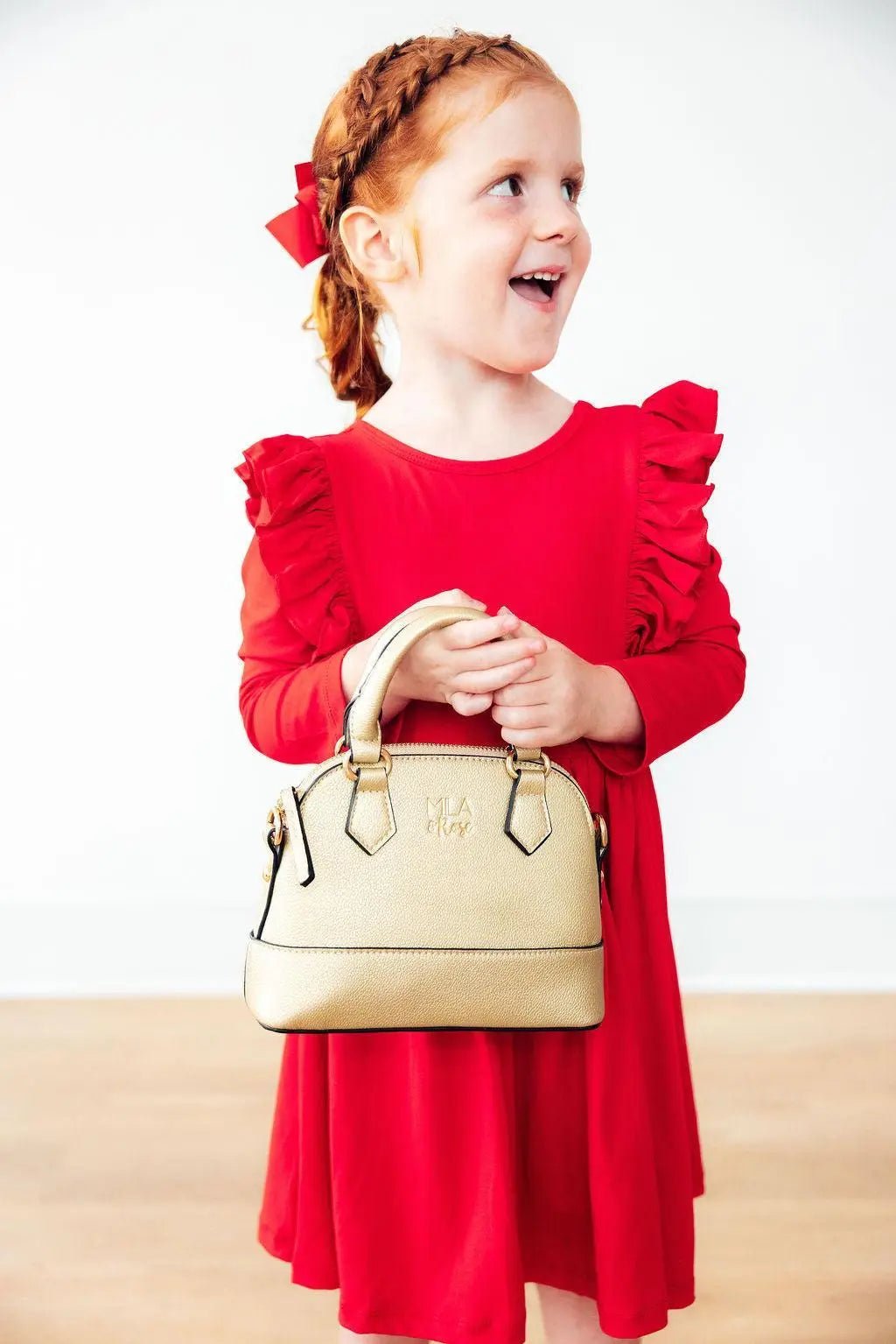 Mila & Rose ® Red Long Sleeve Ruffle Twirl Dress for Toddler Girls - 