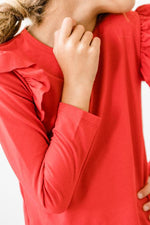 Mila & Rose ® Red L/S Ruffle TeeEveretts Place