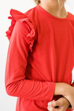 Mila & Rose ® Red L/S Ruffle TeeEveretts Place