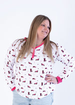 Bubble Baby Red Panda | Adult Long Sleeve Henley Everetts Place
