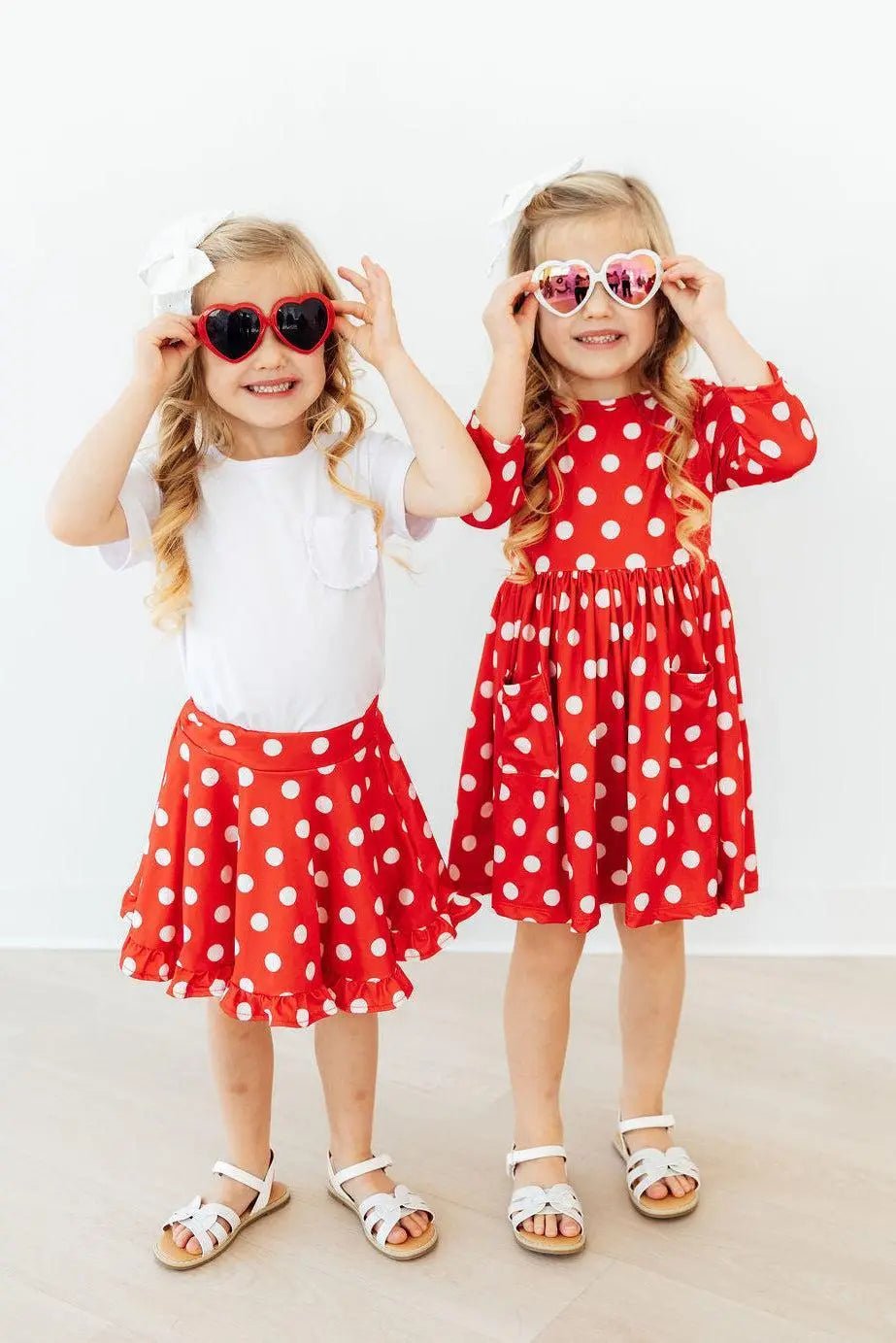 Mila & Rose ® Red Polka Dots 3/4 Sleeve Pocket Twirl Dress - 