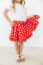 Red Polka Dots Ruffle Twirl Skort - Pink, Baby & Toddler Clothing, Child, Polka dot, Blond | Everetts Place