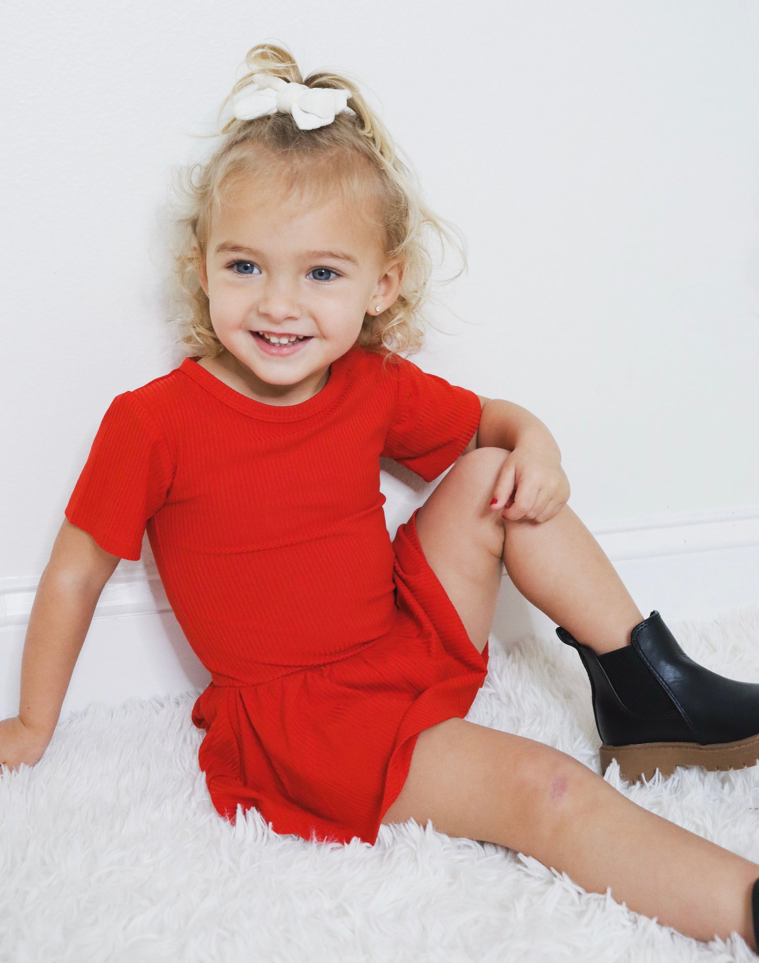 DREAM BIG LITTLE CO RED RIB DREAM BODYSUIT DRESSEveretts Place