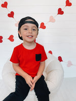 DREAM BIG LITTLE CO RED RIB DREAM POCKET TEEEveretts Place