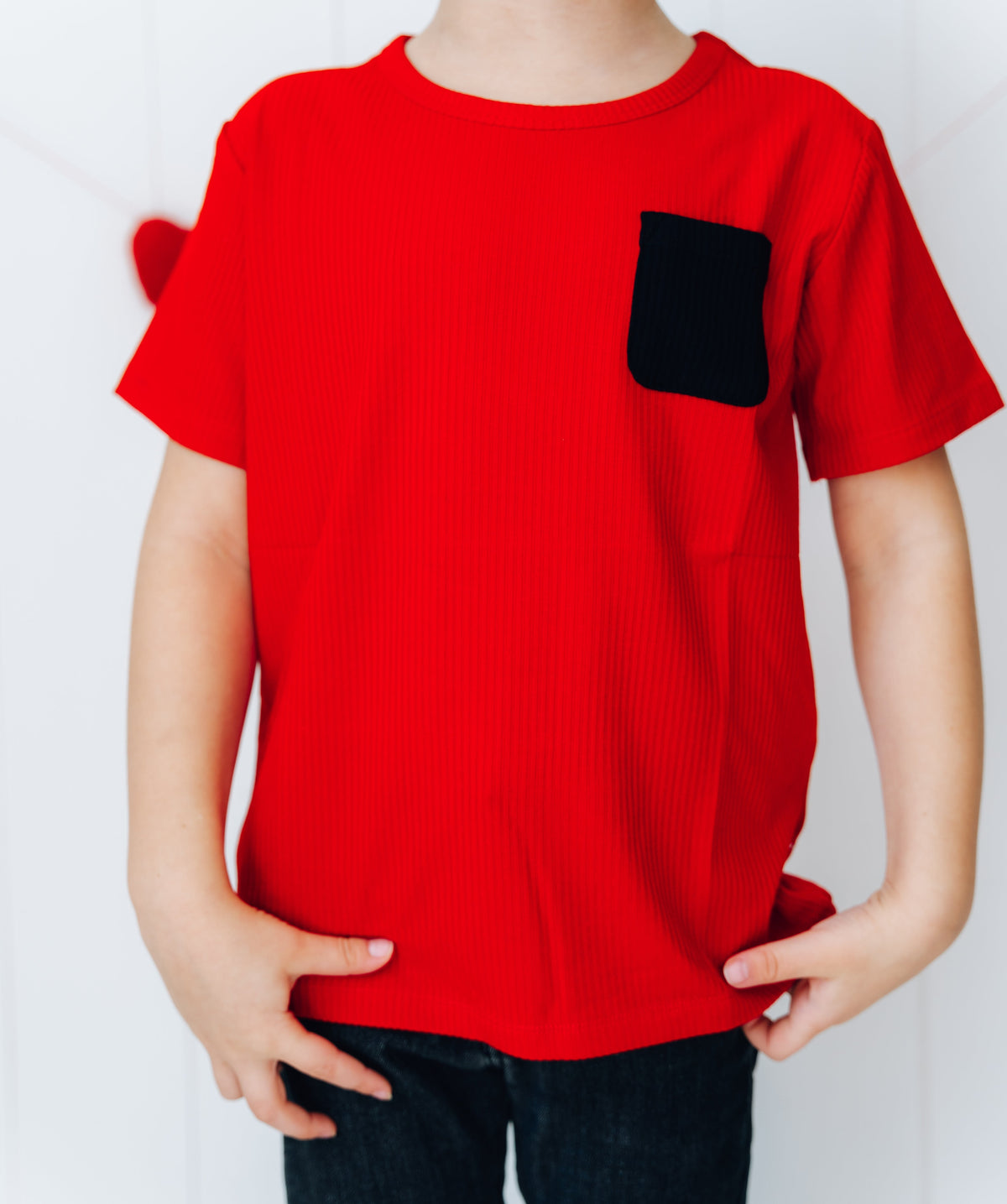 DREAM BIG LITTLE CO RED RIB DREAM POCKET TEEEveretts Place
