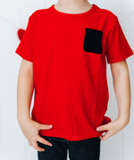 DREAM BIG LITTLE CO RED RIB DREAM POCKET TEEEveretts Place