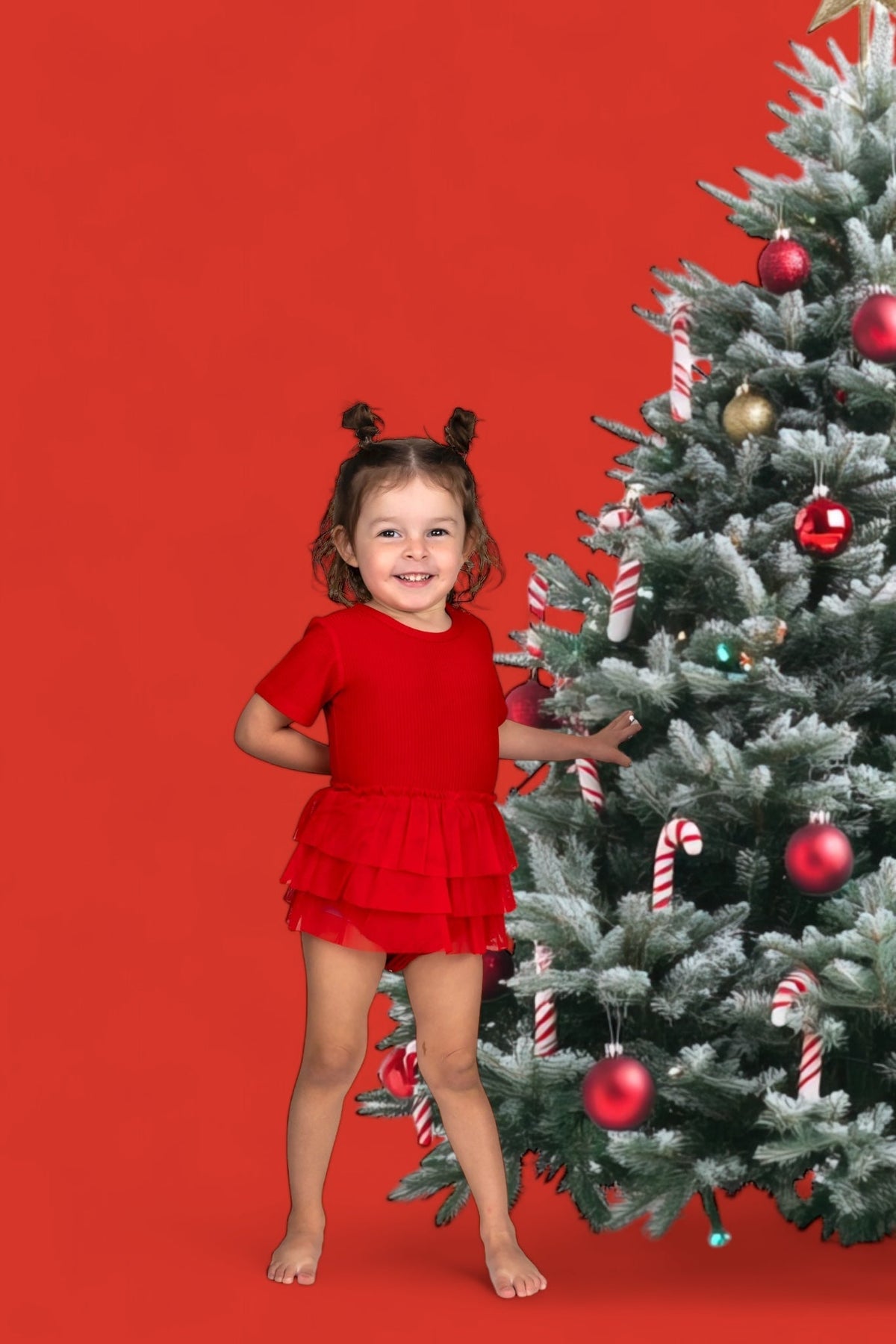 DREAM BIG LITTLE CO RED RIB DREAM TUTU BODYSUIT DRESSEveretts Place