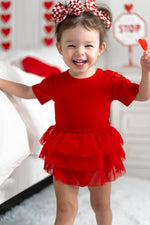 DREAM BIG LITTLE CO RED RIB DREAM TUTU BODYSUIT DRESSEveretts Place