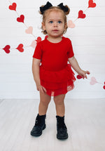 DREAM BIG LITTLE CO RED RIB DREAM TUTU BODYSUIT DRESSEveretts Place