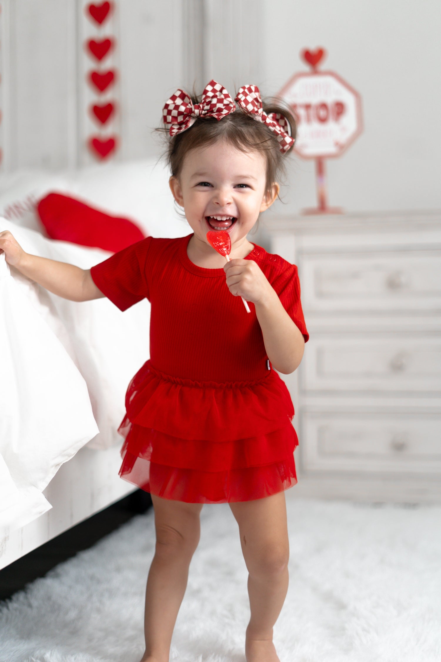 DREAM BIG LITTLE CO RED RIB DREAM TUTU BODYSUIT DRESSEveretts Place