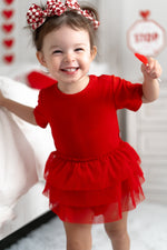 DREAM BIG LITTLE CO RED RIB DREAM TUTU BODYSUIT DRESSEveretts Place