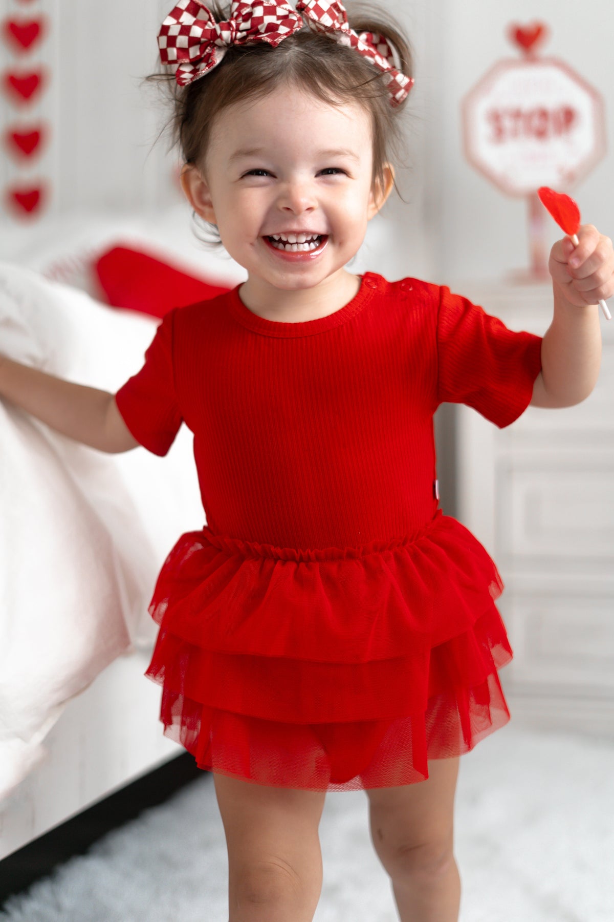 DREAM BIG LITTLE CO RED RIB DREAM TUTU BODYSUIT DRESSEveretts Place