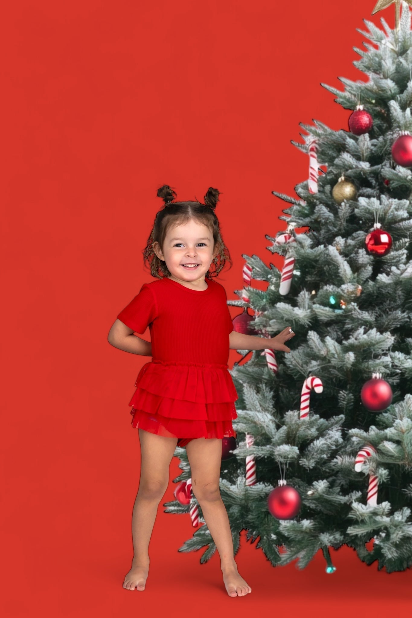 DREAM BIG LITTLE CO RED RIB DREAM TUTU BODYSUIT DRESSEveretts Place