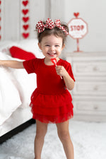 DREAM BIG LITTLE CO RED RIB DREAM TUTU BODYSUIT DRESSEveretts Place