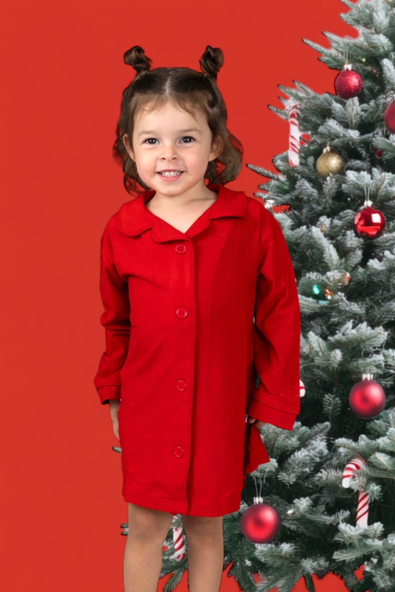 DREAM BIG LITTLE CO RED RIB GIRL'S DREAM GOWNEveretts Place