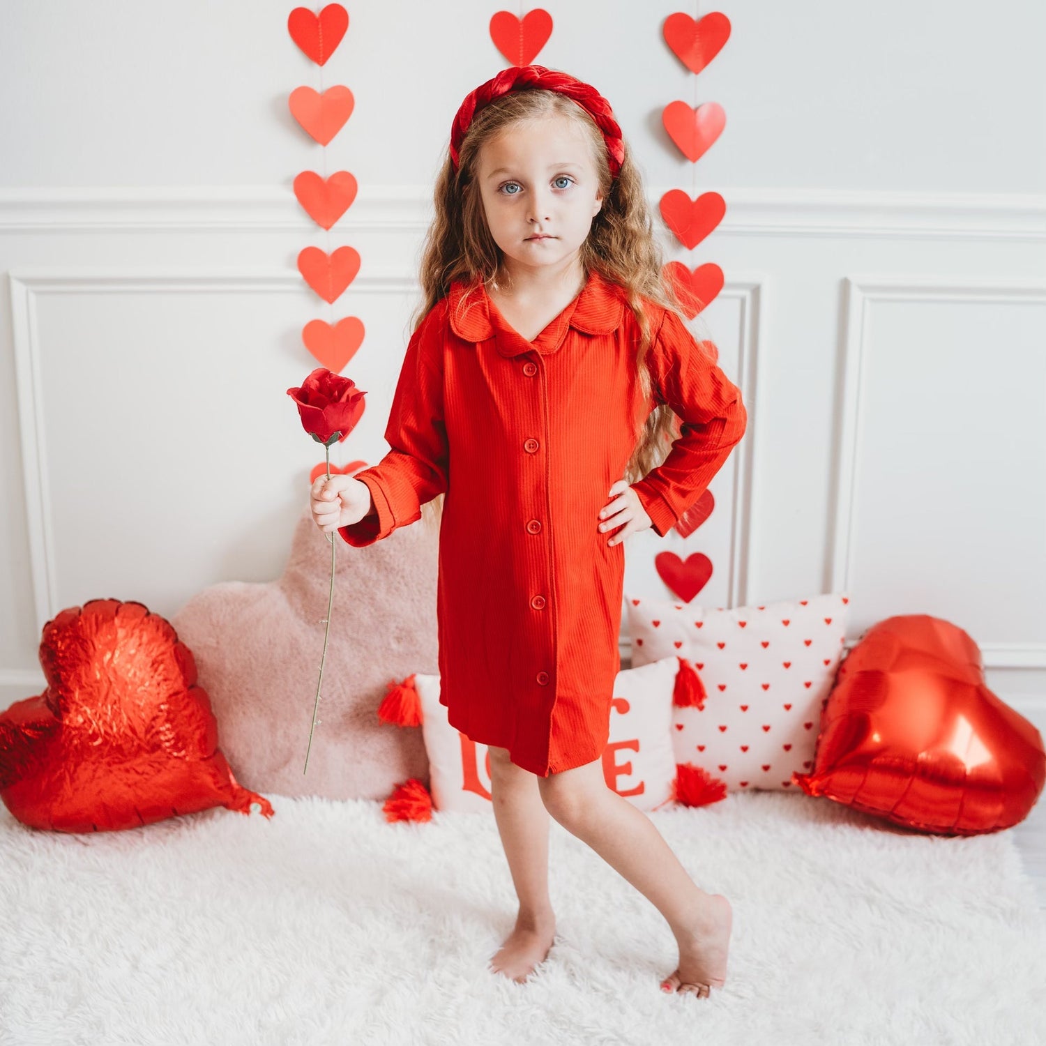 DREAM BIG LITTLE CO RED RIB GIRL'S DREAM GOWNEveretts Place