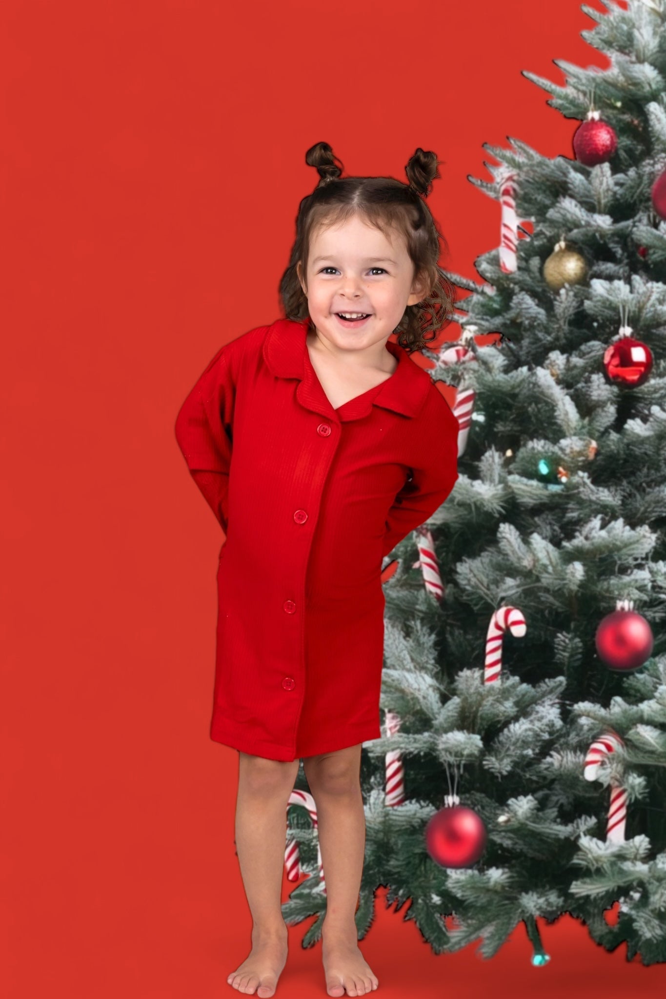 DREAM BIG LITTLE CO RED RIB GIRL'S DREAM GOWNEveretts Place
