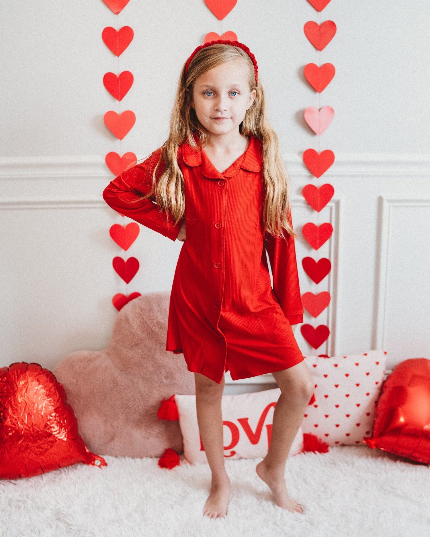 DREAM BIG LITTLE CO RED RIB GIRL'S DREAM GOWNEveretts Place