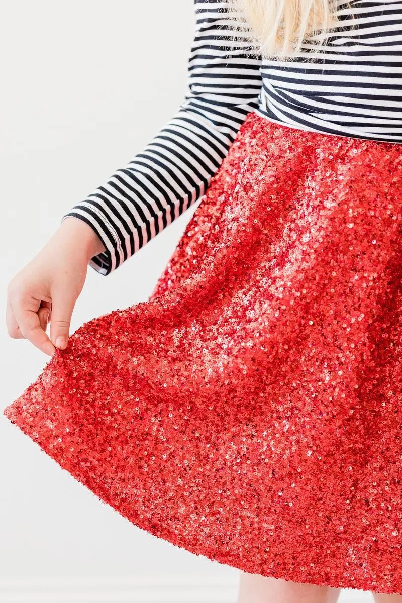 Mila & Rose ® Red Sequin Twirl Skort - 
