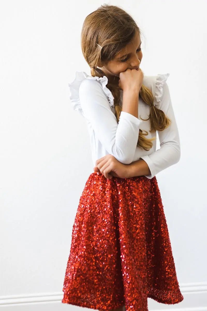 Mila & Rose ® Red Sequin Twirl Skort - 