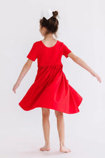 Red S/S Pocket Twirl Dress - Dress, Red, Day Dress, One-piece garment, Pink | Everetts Place