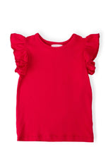 Red S/S Ruffle Tee - Red, Baby & Toddler Clothing, Ruffle, Active Shirt, Top | Everetts Place