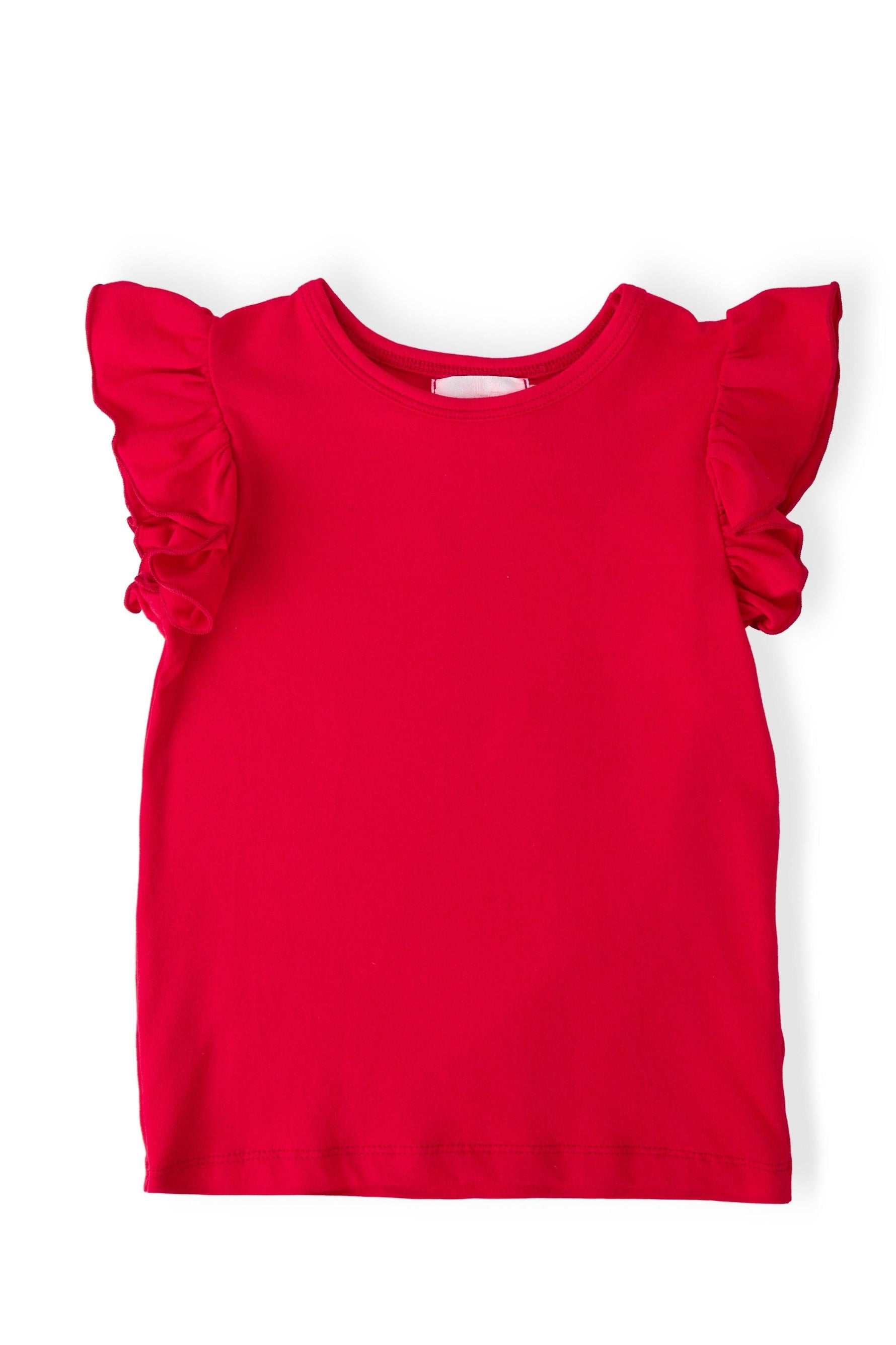 Red S/S Ruffle Tee - Red, Baby & Toddler Clothing, Ruffle, Active Shirt, Top | Everetts Place