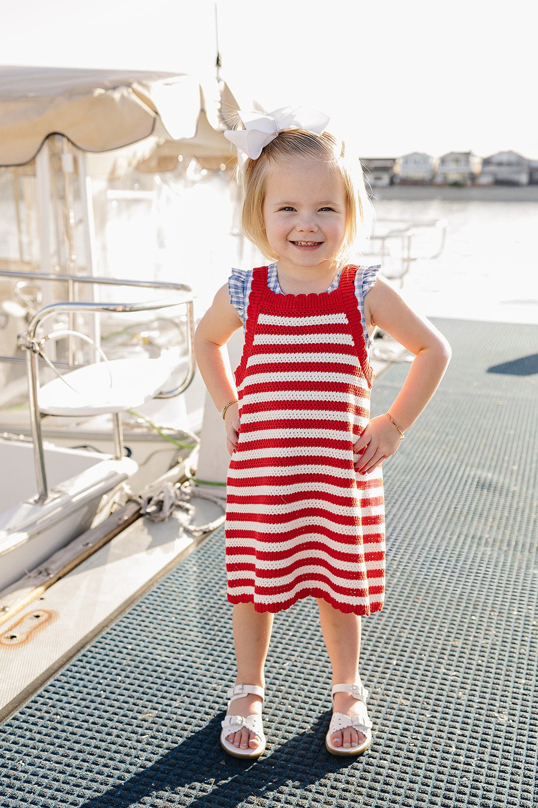 Mebie Baby Red Stripe Knit Cover - Up Dress - 